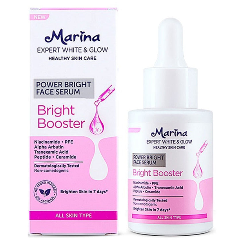 Gambar Marina Expert White & Glow Power Bright Face Serum Bright Booster - 25 mL Jenis Perawatan Wajah