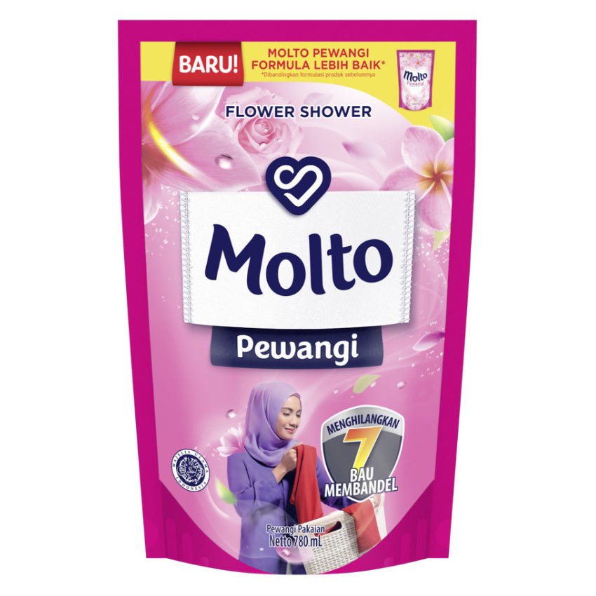 Gambar Molto Flower Shower Pink Pelembut & Pewangi Pakaian Pouch - 780 mL Jenis Perlengkapan Rumah