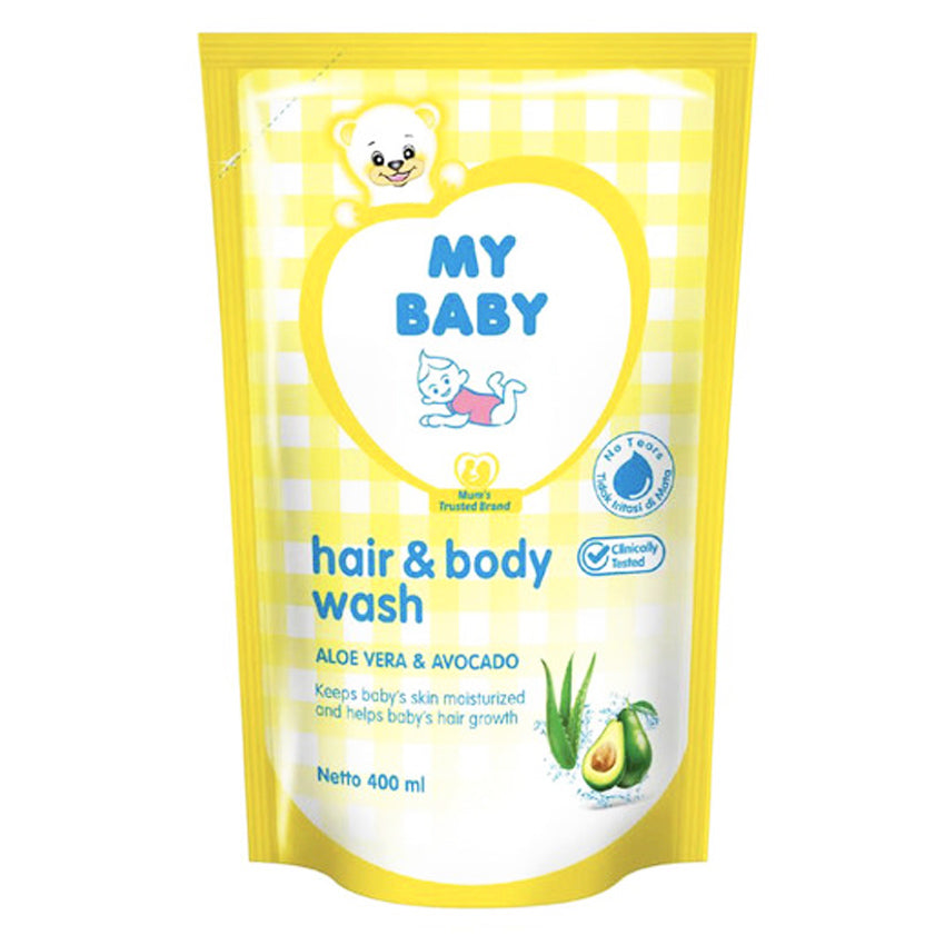 My Baby Hair & Body Wash Aloe Vera & Avocado Pouch - 400 mL