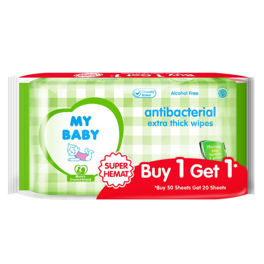 Gambar My Baby Antibacterial Extra Thick Wipes - 50+50 Sheets Jenis Perlengkapan Bayi & Anak