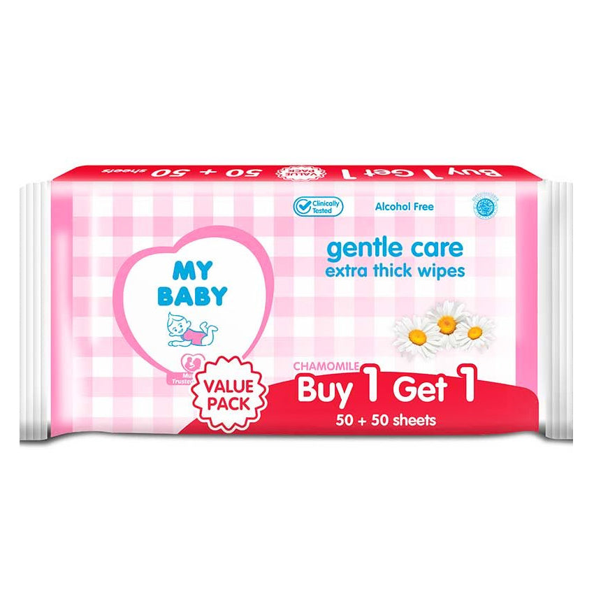 Gambar My Baby Gentle Care Extra Thick Wipes - 50+50 Sheets Jenis Perlengkapan Bayi & Anak