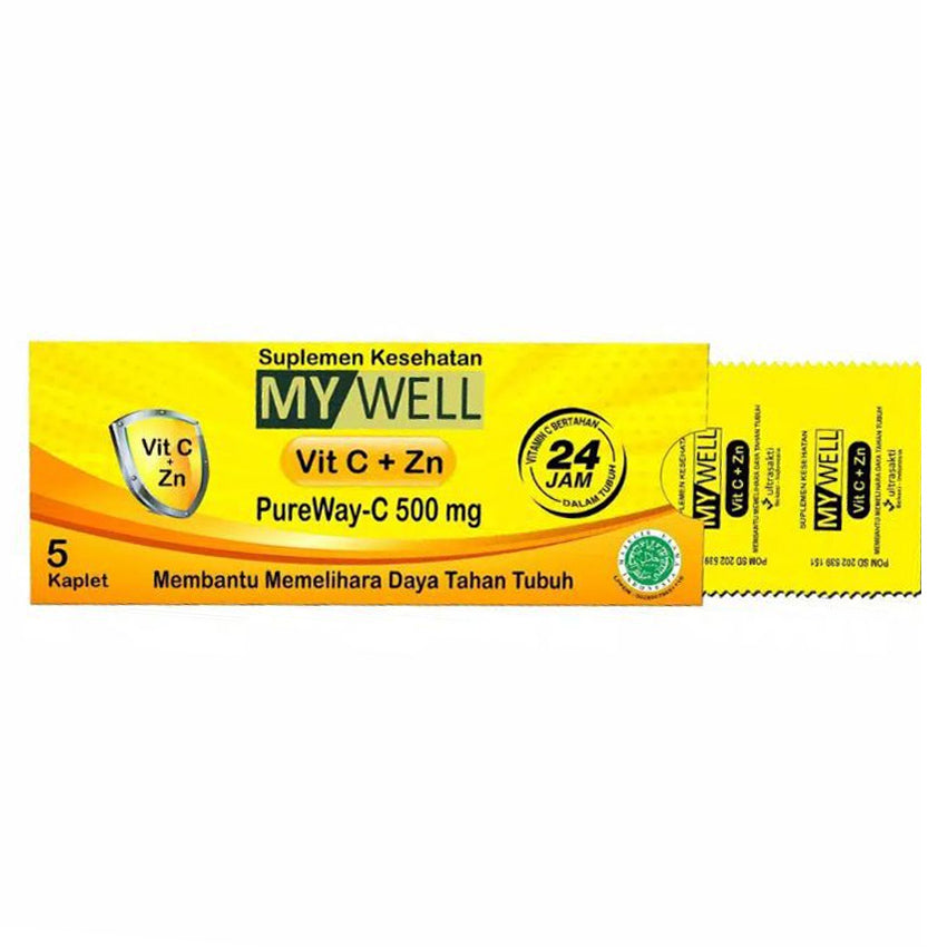 Gambar Mywell Vitamin C + Zinc - 5 Kaplet Jenis Suplemen Kesehatan