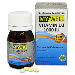 Gambar Mywell Vitamin D3 1000 IU - 20 Kaplet Suplemen Kesehatan