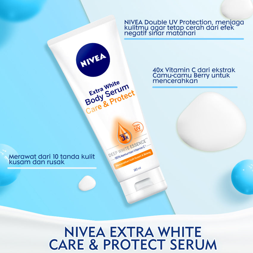 Nivea Extra White Care & Protect Body Serum - 180 mL