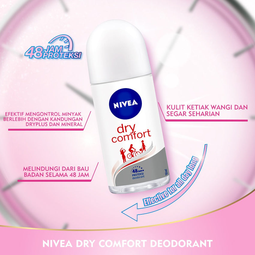 Gambar Nivea Dry Comfort Deodorant Roll On - 50 mL Perawatan Tubuh