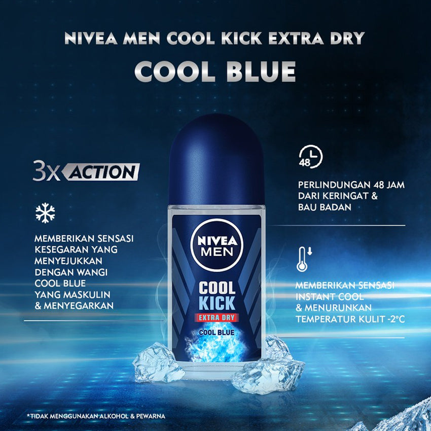 Gambar Nivea Men Cool Kick Deodorant Roll On - 50 mL Jenis Perawatan Pria