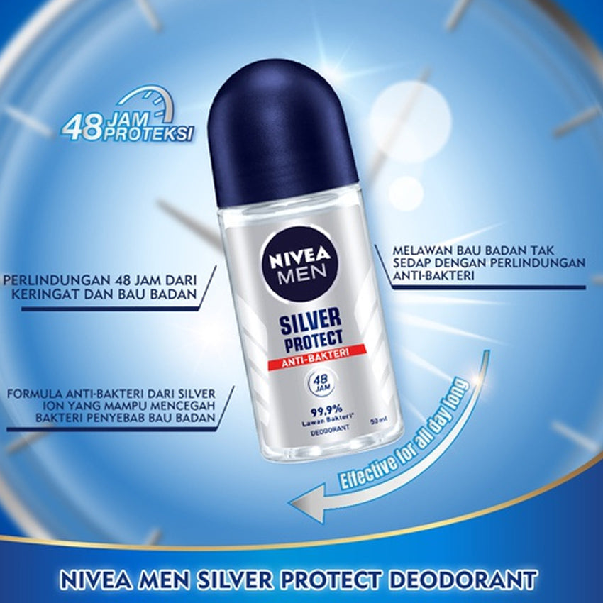 Gambar Nivea Men Silver Protect Deodorant Roll On - 50 mL Jenis Perawatan Pria