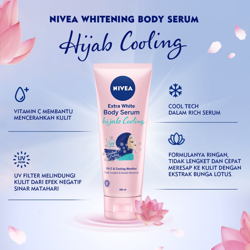 Nivea Extra White Body Serum Hijab Cooling - 180 mL