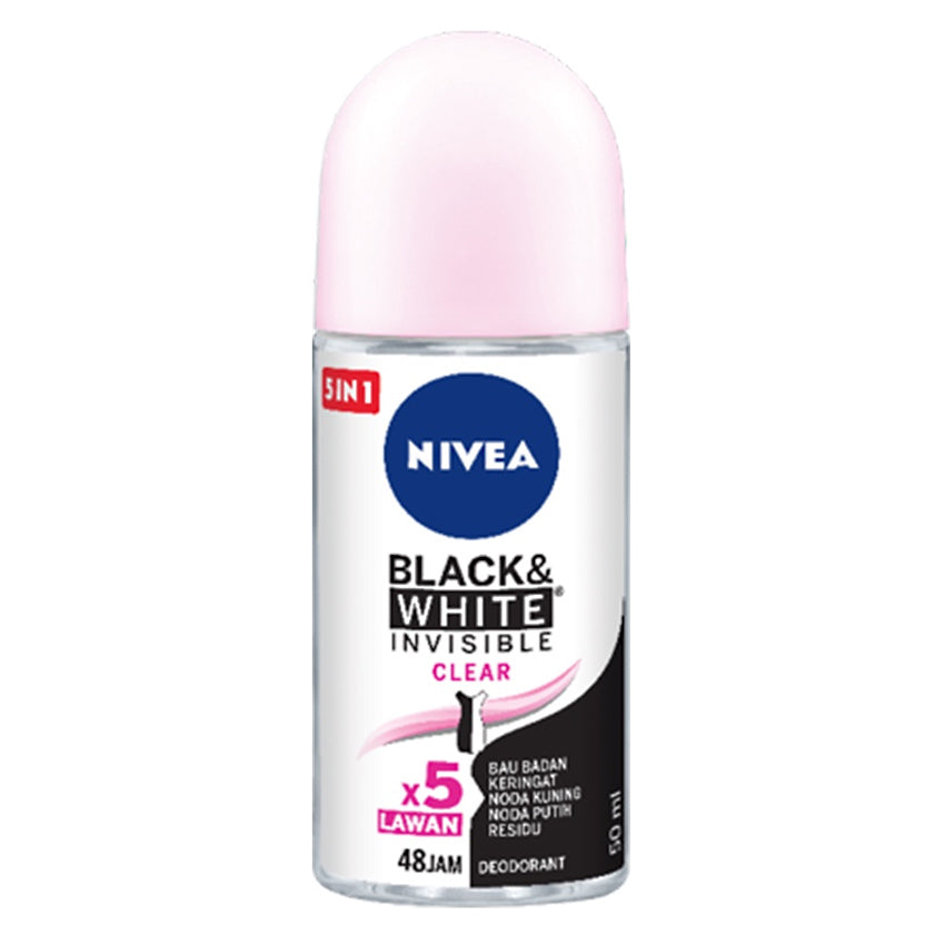 Gambar Nivea Invisible Black & White Invisible Clear Deodorant Roll On - 50 mL Jenis Perawatan Tubuh