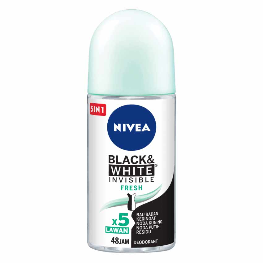 Gambar Nivea Black & White Invisible Fresh Deodorant Roll On - 50 mL Jenis Perawatan Tubuh