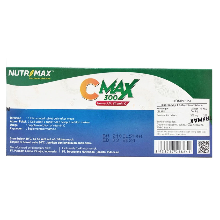 Nutrimax C Max 300 Strip - 30 Tablet