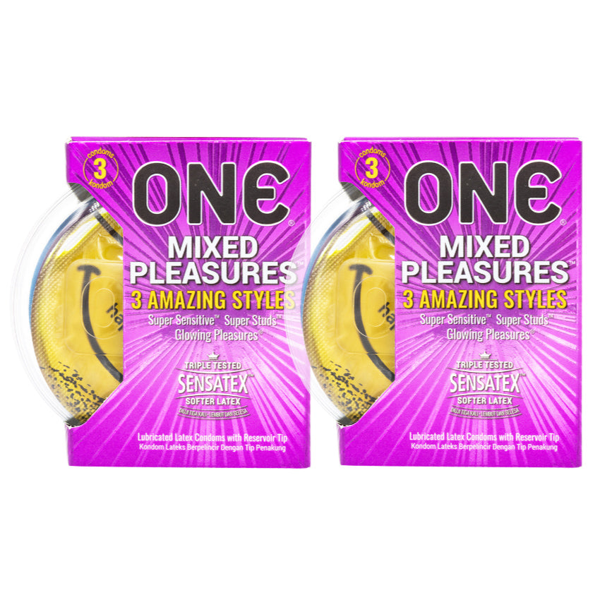 Gambar ONE® Kondom Mixed Pleasures 3 Pcs - 2 Box Kondom