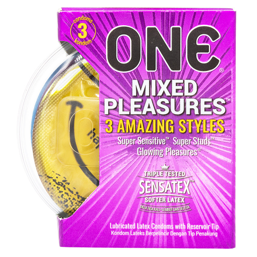 Gambar ONE® Kondom Mixed Pleasures - 3 Pcs Jenis Kondom