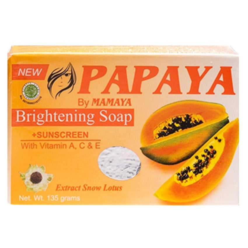 Gambar Papaya By Mamaya Brightening Soap + Sunscreen with Vitamin A, C & E - 135 gr Jenis Perawatan Tubuh