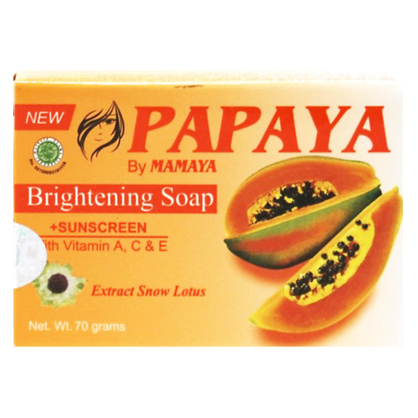 Gambar Papaya By Mamaya Brightening Soap + Sunscreen with Vitamin A, C & E - 70 gr Jenis Perawatan Tubuh