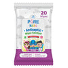Pure Kids Antiseptic Wipes Sanitizer Grape - 20 Sheets