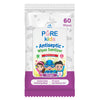 Pure Kids Antiseptic Wipes Sanitizer Grape - 60 Sheets