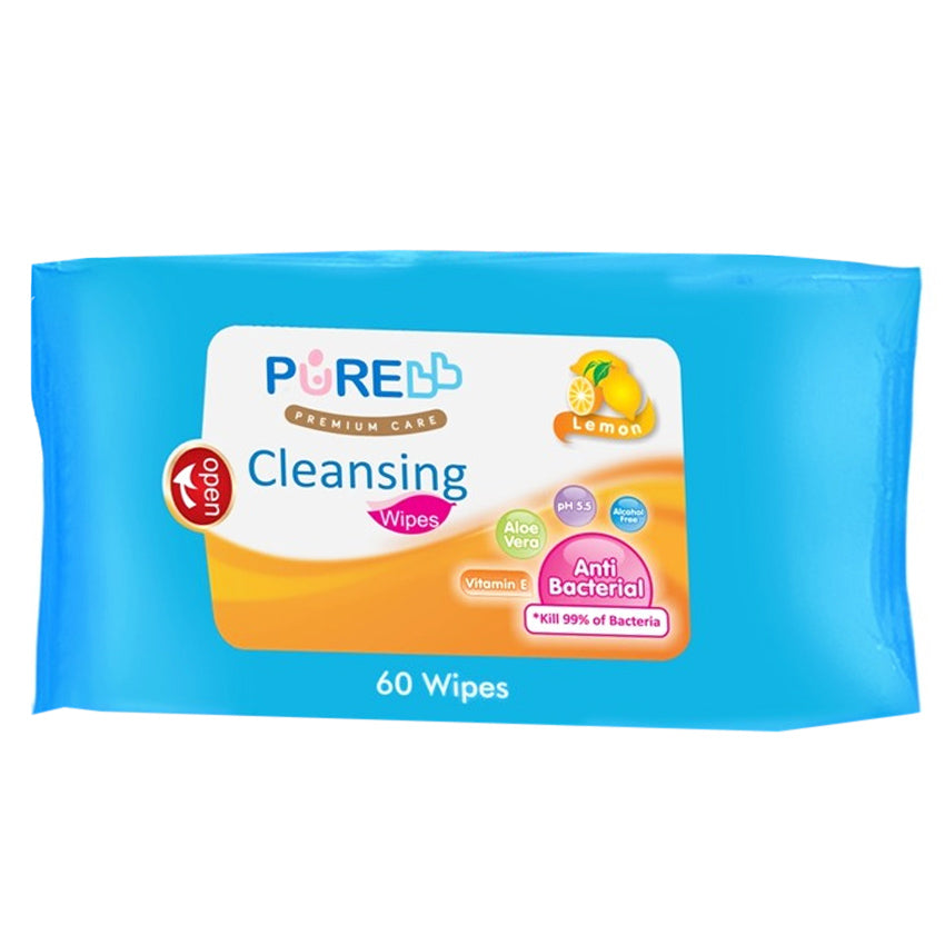 Gambar Pure BB Cleansing Wipes Lemon 60 Sheets Perlengkapan Bayi & Anak