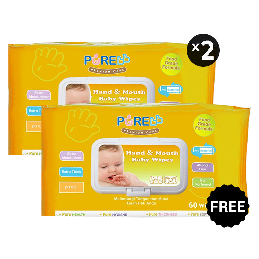 Pure BB Hand & Mouth Orange Combo - 60 Sheets (2+1)