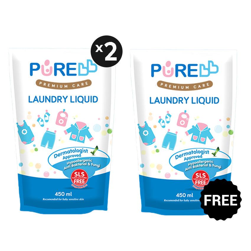 Gambar Pure BB Laundry Liquid Combo - 450 mL (2+1) Perlengkapan Bayi & Anak