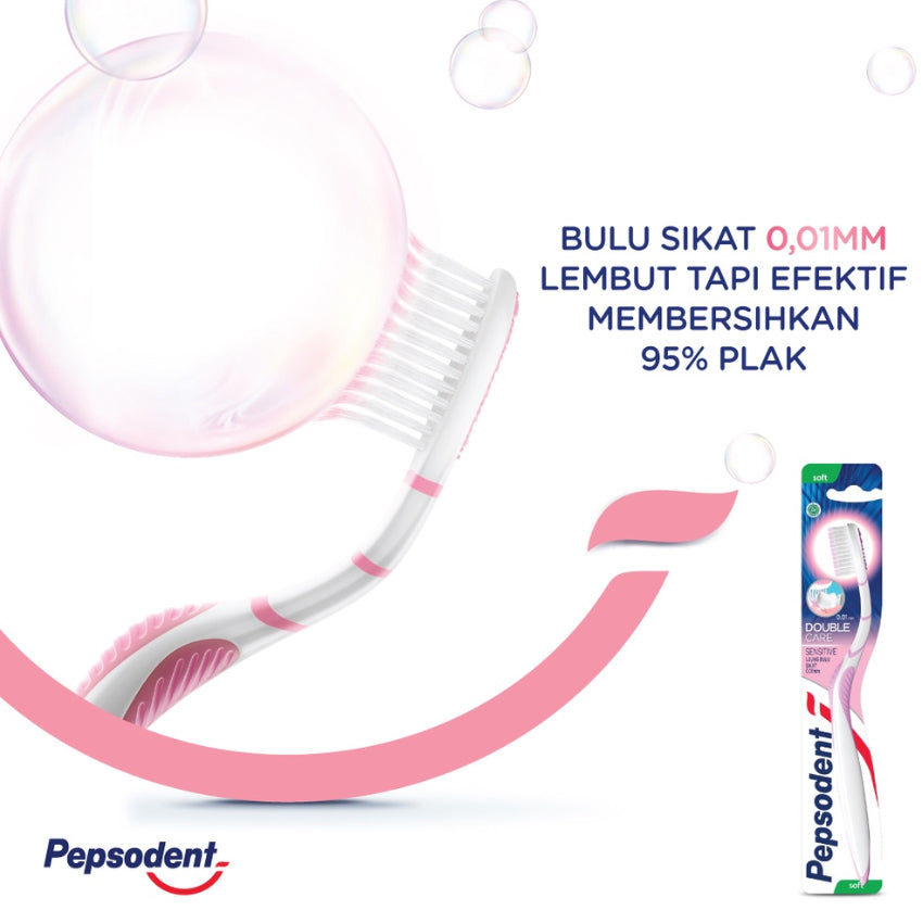 Gambar Pepsodent Double Care Sensitive Toothbrush - 3 Pcs Jenis Perawatan Mulut