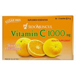 Gambar Sidomuncul Vitamin C 1000 mg Rasa Jeruk - 6 Sachets Suplemen Kesehatan