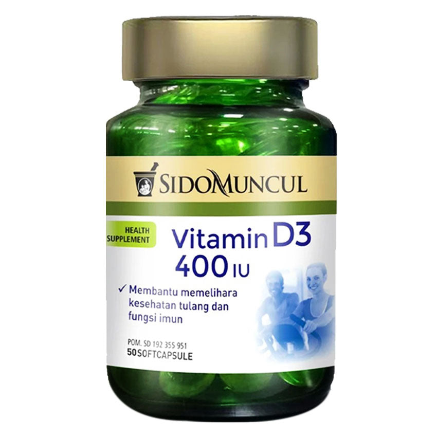 Gambar Sidomuncul Natural Vitamin D3 400 IU - 50 Softgels Suplemen Kesehatan