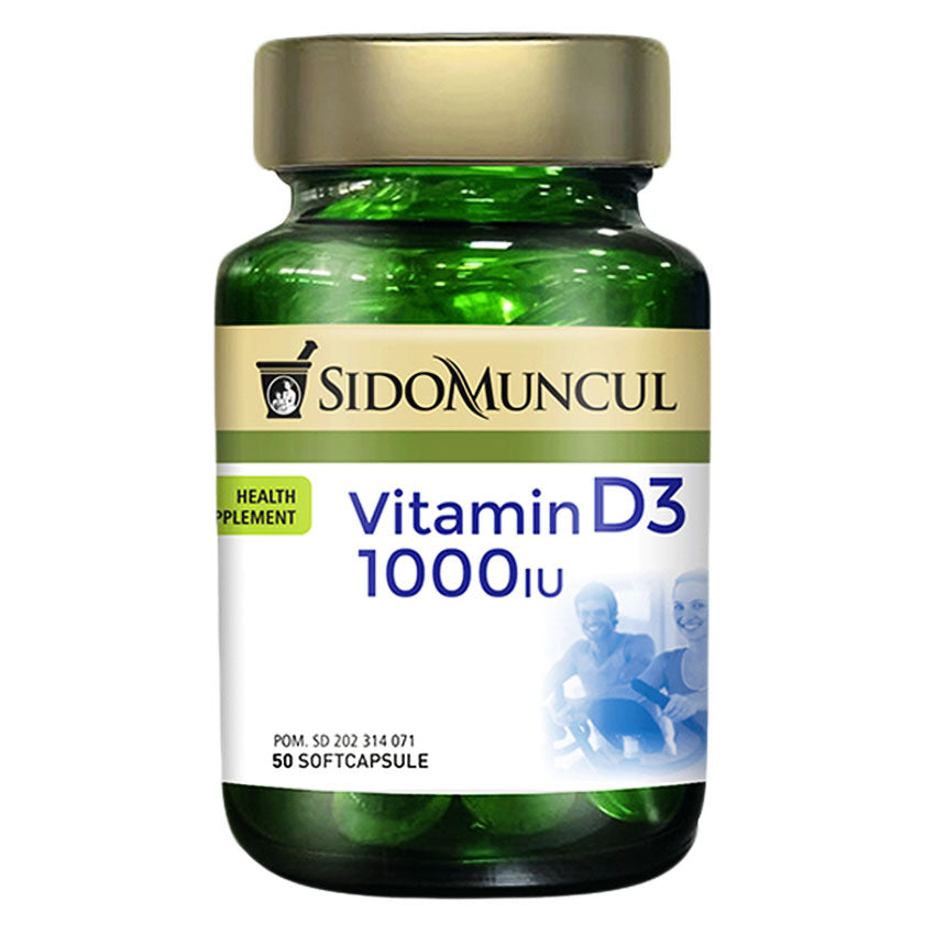 Sidomuncul Natural Vitamin D3 1000 IU - 50 Softgels - BUY 1 GET 1 FREE