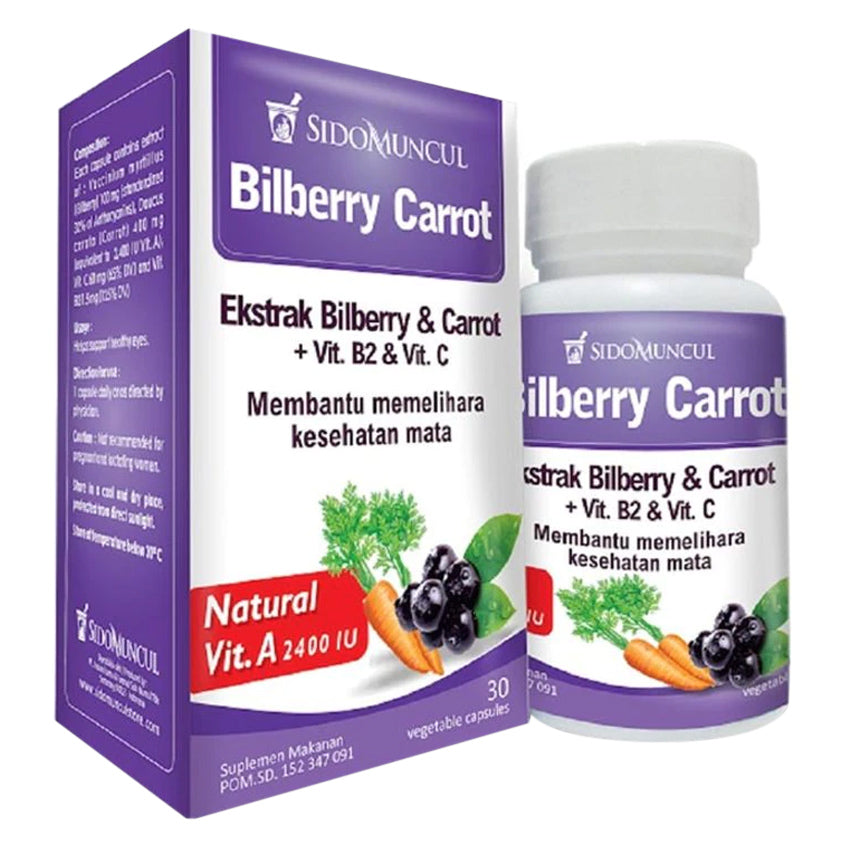 Gambar Sidomuncul Herbal Bilberry Carrot - 30 Kapsul Jenis Suplemen Kesehatan