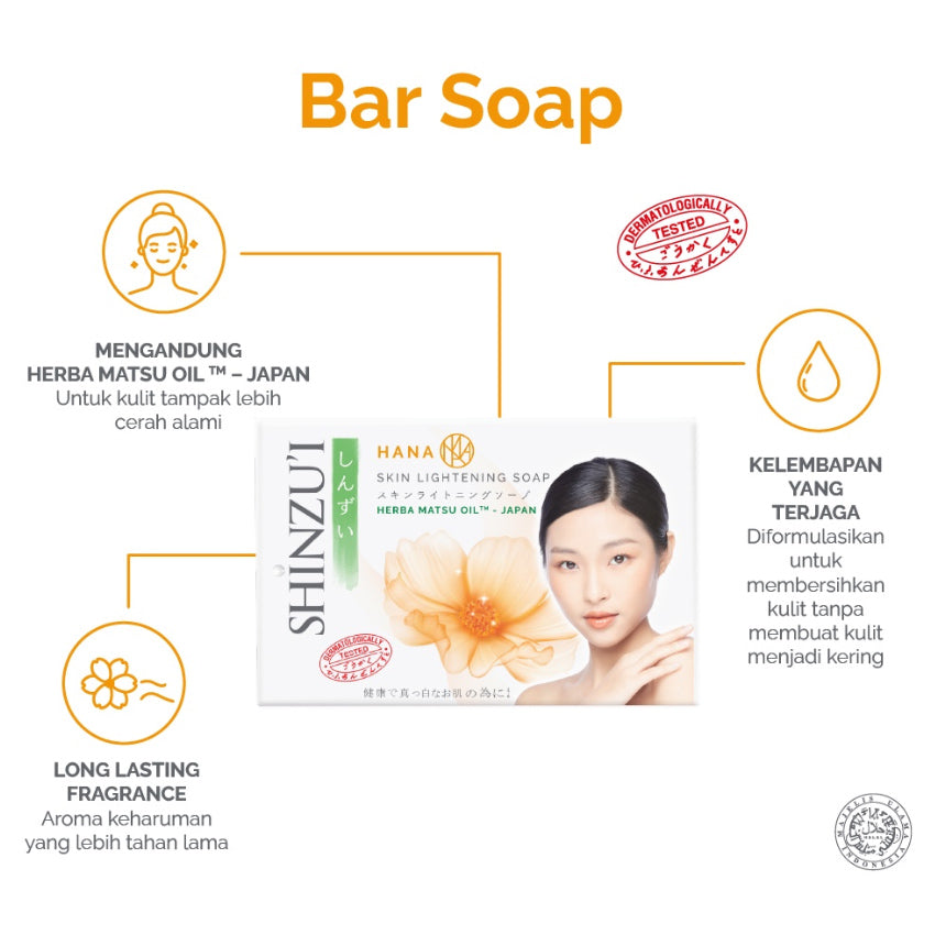 Gambar Shinzui Hana Skin Lightening Bar Soap - 85 gr Jenis Perawatan Tubuh