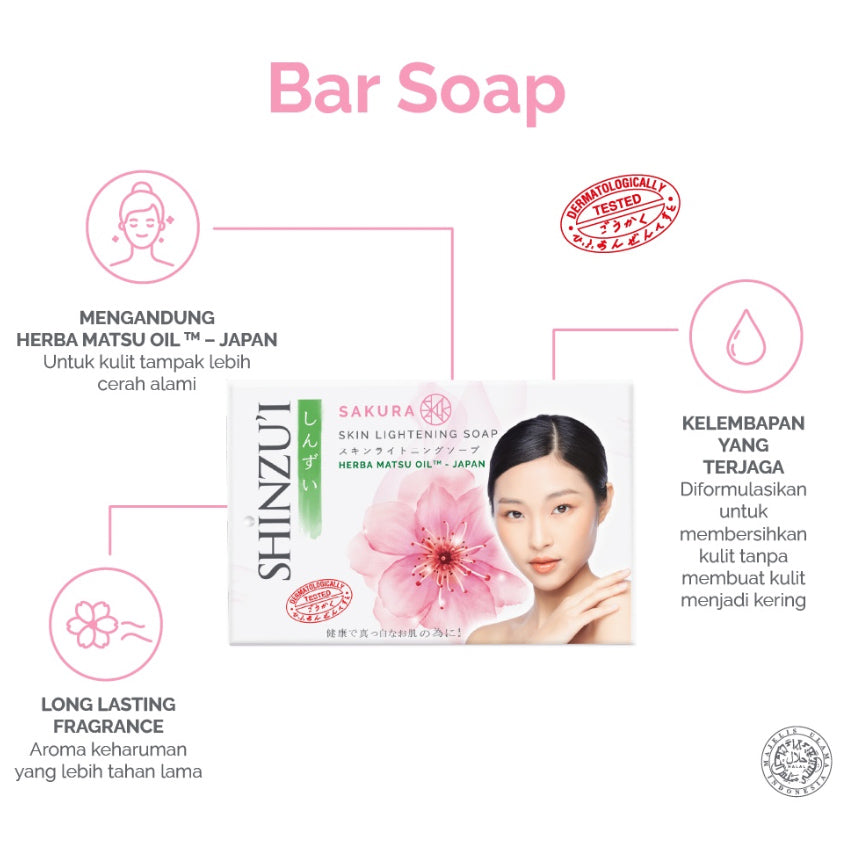 Gambar Shinzui Sakura Skin Lightening Bar Soap - 85 gr Jenis Perawatan Tubuh