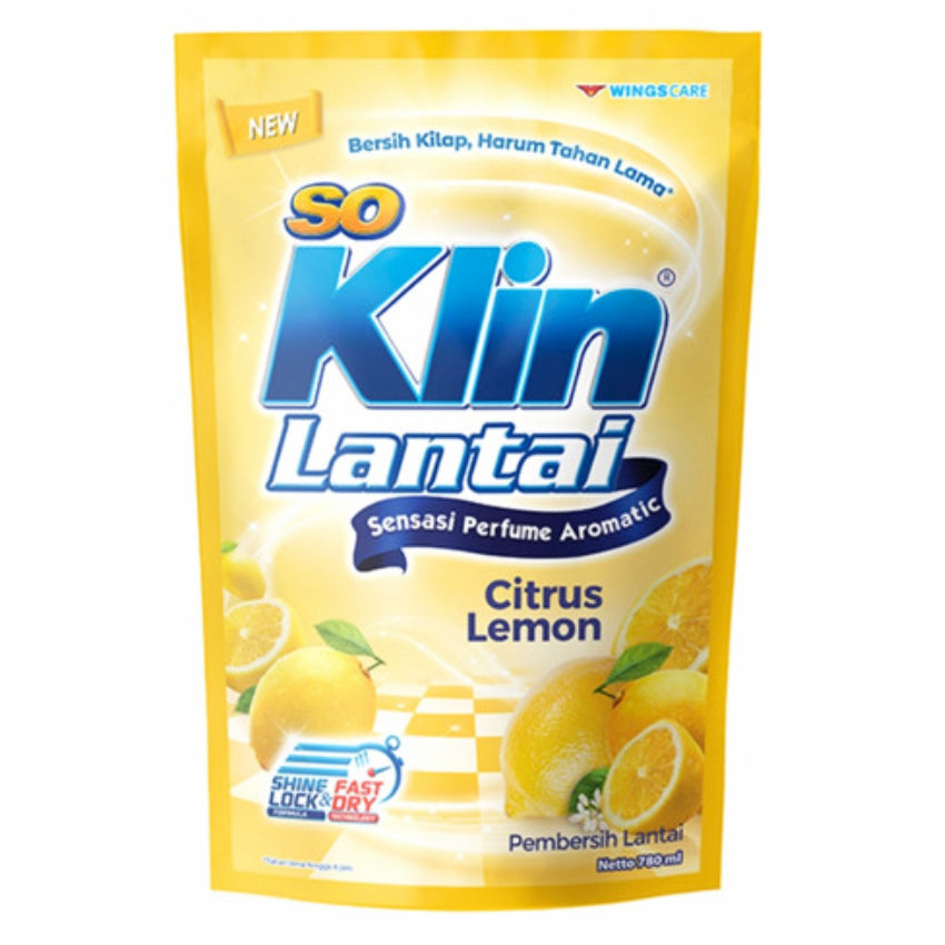 So Klin Lantai Citrus Lemon Pouch - 780 mL