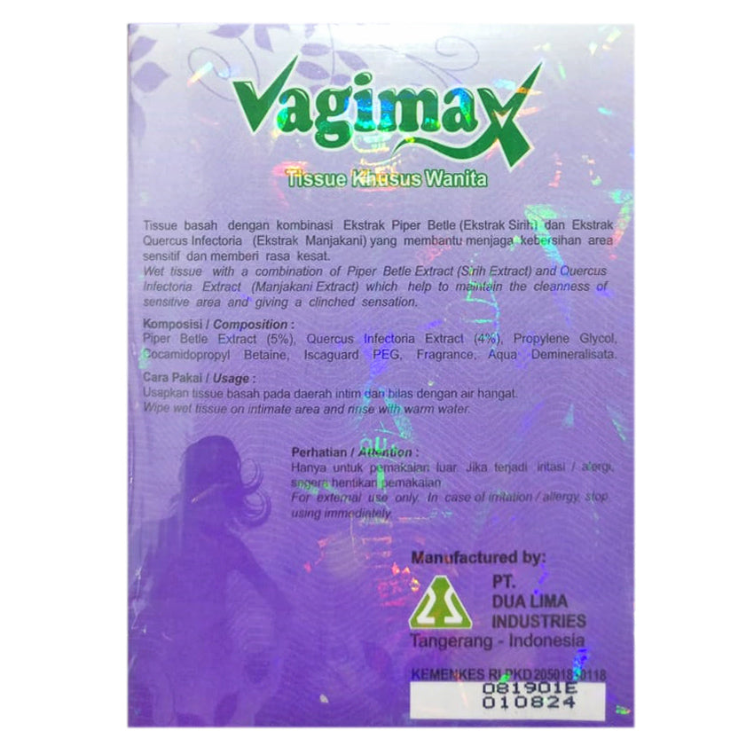 Gambar Vagimax Tissue Antiseptic Wanita - 3 Sachets Jenis Perawatan Ms V