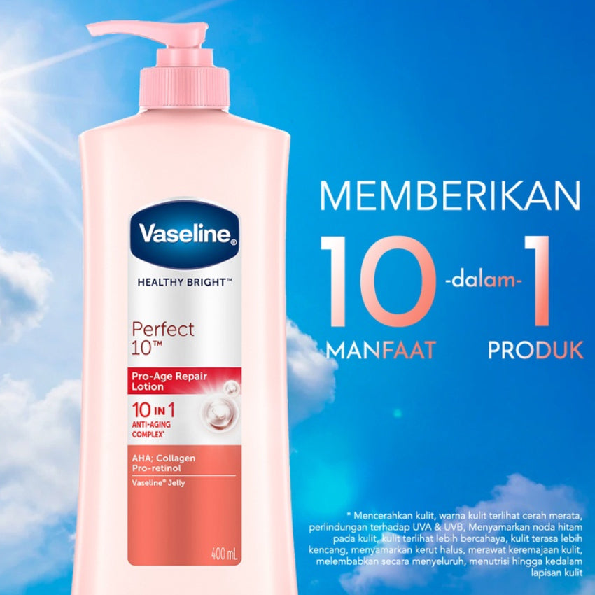 Gambar Vaseline Healthy Bright Perfect 10 Hand Body Lotion - 200 mL Jenis Perawatan Tubuh