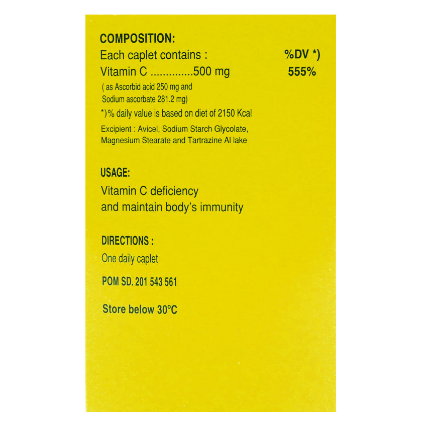 Viter-C Vitamin C 500 Botol - 30 Kaplet | 2 Pcs
