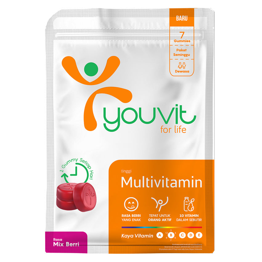 Gambar YouVit Multivitamin for Adults 7 days - 7 Gummies Stamina Tubuh