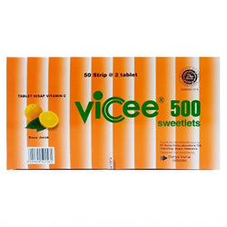 Gambar Vicee Vitamin C 500 mg Rasa Jeruk - 100 Tablet Suplemen Kesehatan